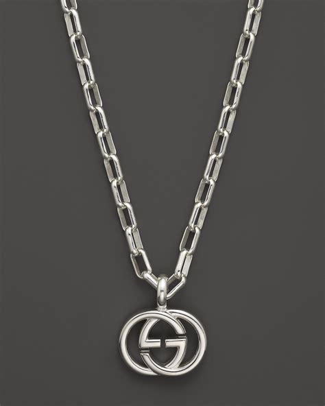 double g gucci necklace silver|Gucci interlocking g necklace men's.